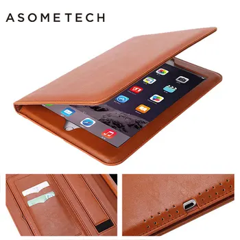 

Case For ipad air 1 2 Senior PU leather Briefcase Retro Shockproof Hand Belt Magnetic Holder Stand Folio Cover For ipad air 1 2