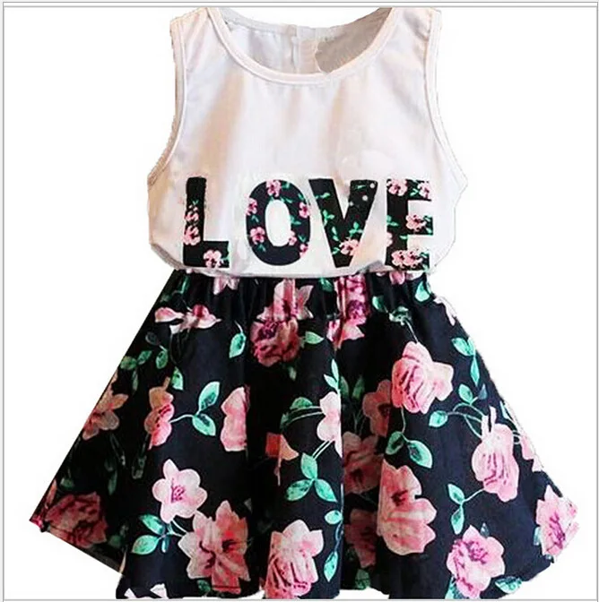 2016 New Arrival Cute Kid Girls Dress Baby Sleeveless T shirt Top