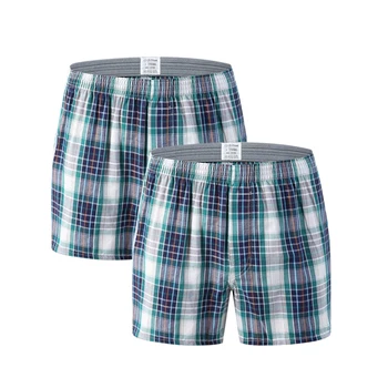 

2pcs/lot Men Boxers lassic Plaid Underwear Cotton Shorts Men's Panties Plus Size Arrow Shorts Boxers Male Home Underpants 6XL