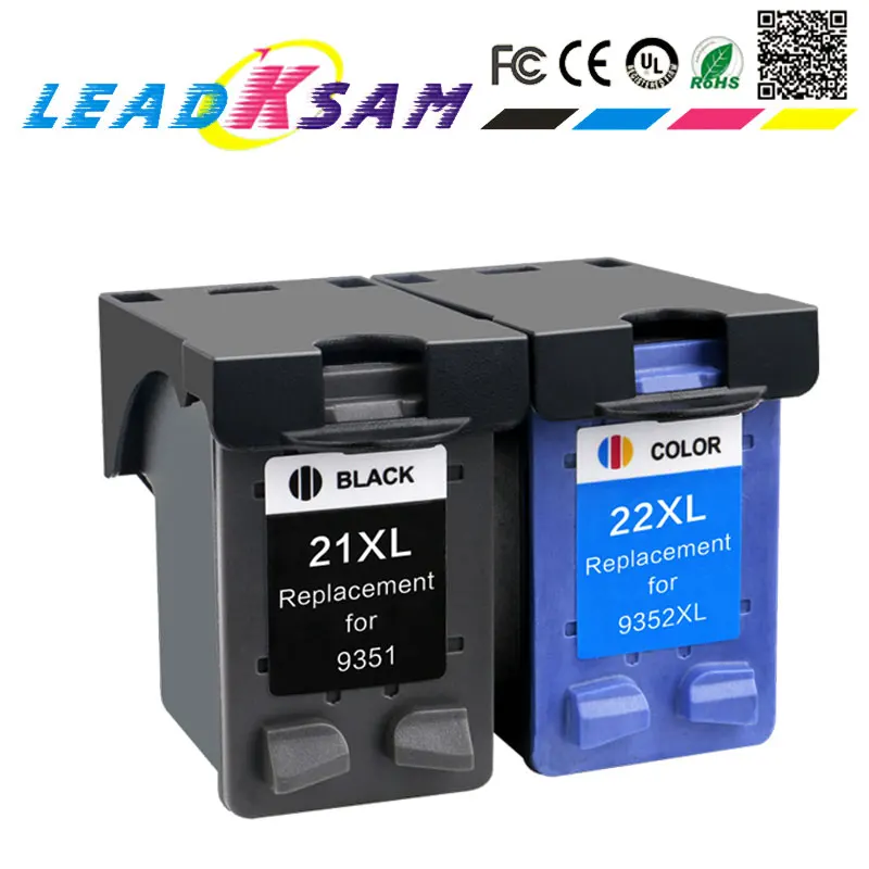 2x чернильный картридж совместимый с hp21 для принтера 21 22 deskjet D1311 D1320 D1330 D1341 D1360 D1420