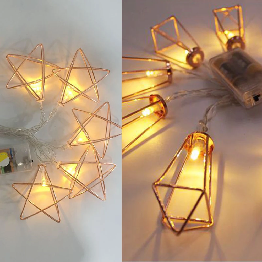 

10/20Leds Fairy Retro Rose Gold Crystal column Battery Operated String Lights 1.5m/3m For Home Decoration Christmas Party DIY