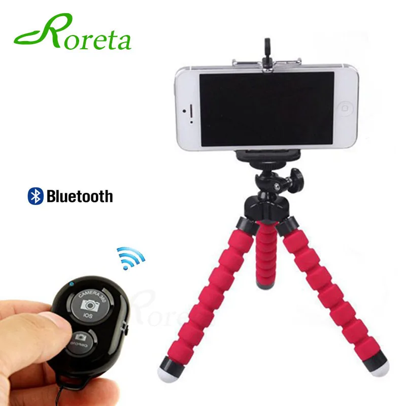 

Roreta Flexible Sponge Octopus Tripod For iPhone Bluetooth Remote Shutter Mini Bracket Table Desk Tripod Phone Holder Stand