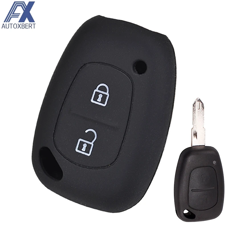 

AX For Renault Kangoo Traffic Master Silicone Car Key Fob Cover Case For Opel Vivaro Movano 2003-2010 2 Button Remote Shell