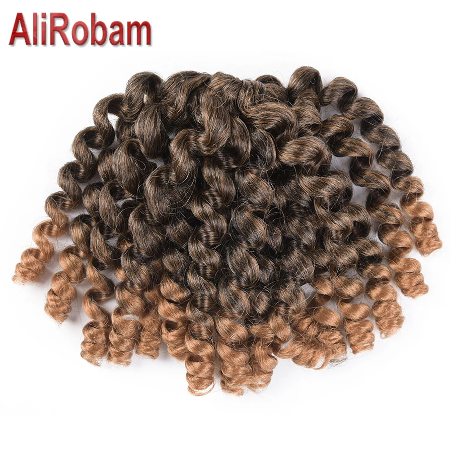 AliRobam jumpy Wand Curl твист вязаный крючком косы 8 дюймов ямайский отказов вязаный крючком Синтетические плетение волос для черный для женщин 20