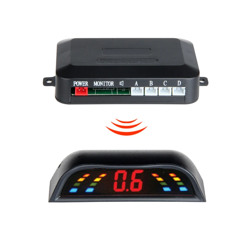New LED Display Wireless Parking Sensor Kit 4 Sensors Auto Car Reverse
