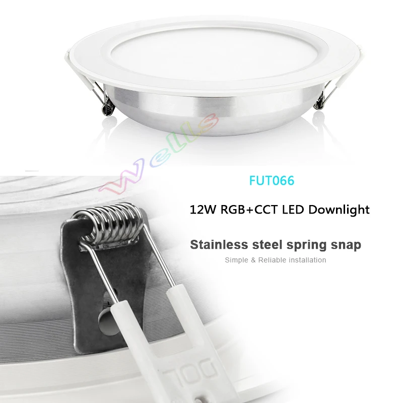 

Miboxer 12W RGB+CCT LED Downlight Round dimmable AC86-265V Led panel light FUT066&FUT092 2.4GHz 4 Zone RGBWW Remote