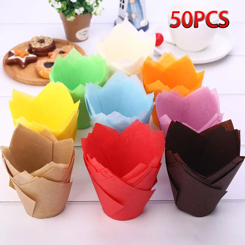 

50pcs Mini Cute Cake Paper Disposable Cookie Cake Stand Holder Tray Baking Tools Wrapper Muffin Cases Kitchen Tools Supplies