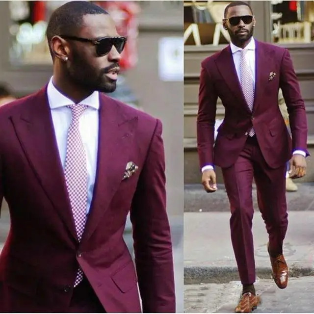 Burgundy groom suit Clearance