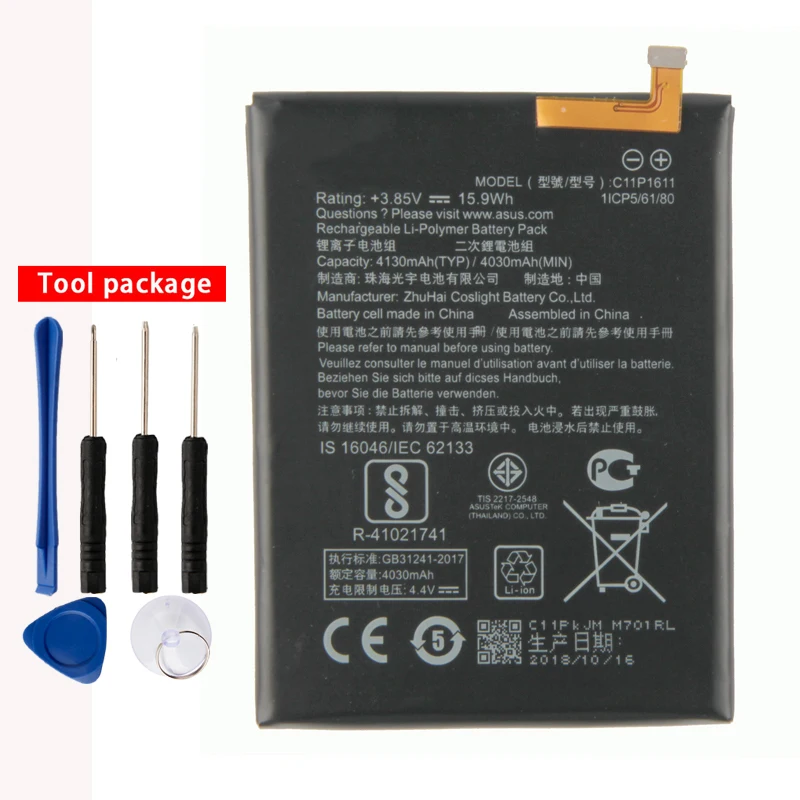 

Original High Capacity C11P1611 Battery For ASUS Zenfone 3 Max ZC520TL 4030mAh
