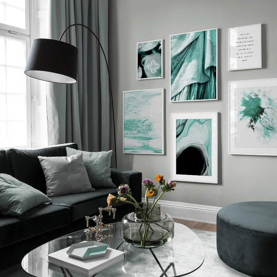 

Abstract Landscape Sea Jellyfish Quotes Nordic Posters And Prints Wall Art Canvas Painting Wall Pictures For Living Room Decor