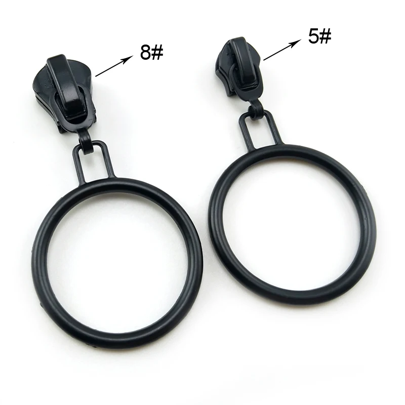 

(20pcs/lot) Round Circle Shape Black 5# Zipper Sliders 8# Zipper Sliders for Nylon Reverse Zipper, Resin Zipper