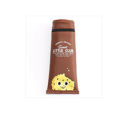 Милый корейский чехол для карандашей в форме зубной пасты в форме закусок, шоколада, мороженого, Kawaii, чехол для карандашей из ПВХ для школьных принадлежностей - Цвет: Brown