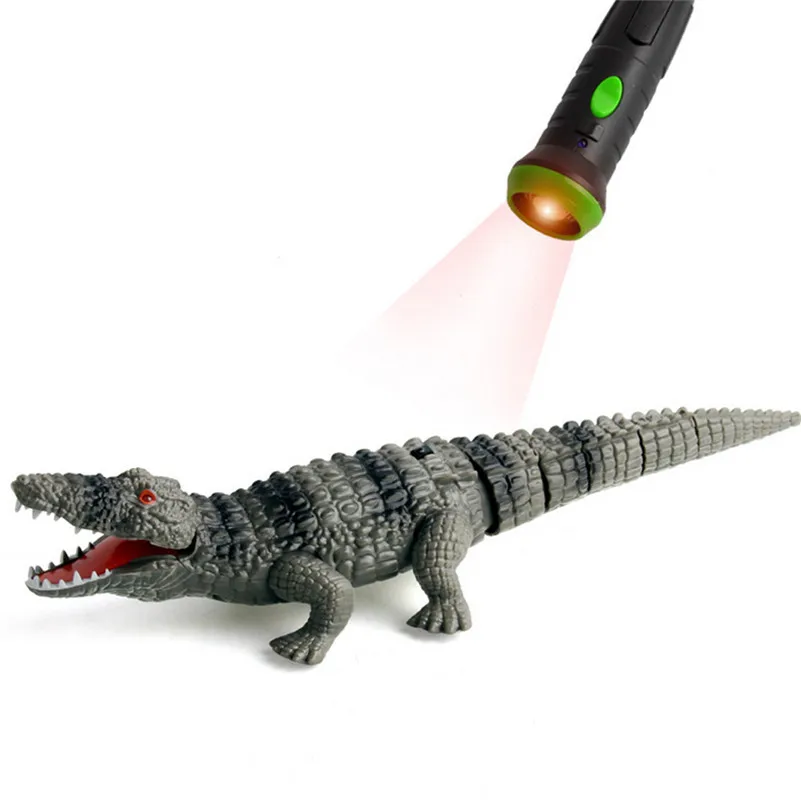 

Kids Holiday Gift Toy Prank Fake Crocodile Simulation Light-Sensor Remote Control educational toys for children kids C3 tooth