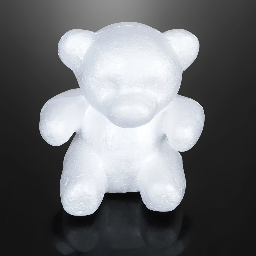 

1Pcs Polystyrene Styrofoam White Foam Bear Mold Artificial Flower Head Rose Bear Valentine's Day Gifts Party Wedding Decoration