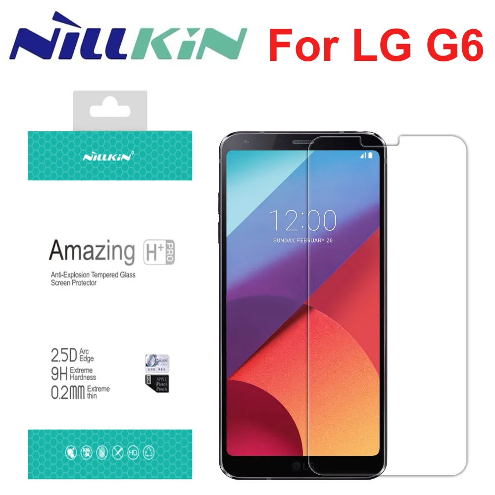 

For LG G6 G 6 Nillkin Anti-Explosion 9H Hardness Tempered Glass Screen Film Protective H+ Pro 0.2mm 2.5D arc Scratch Proof Thin