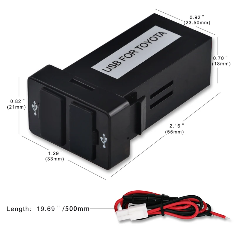 Автомобильное зарядное устройство 12V 24V с двумя USB разъемами для TOYOTA 5V 4.2A, универсальное автомобильное зарядное устройство для Iphone Sumsang