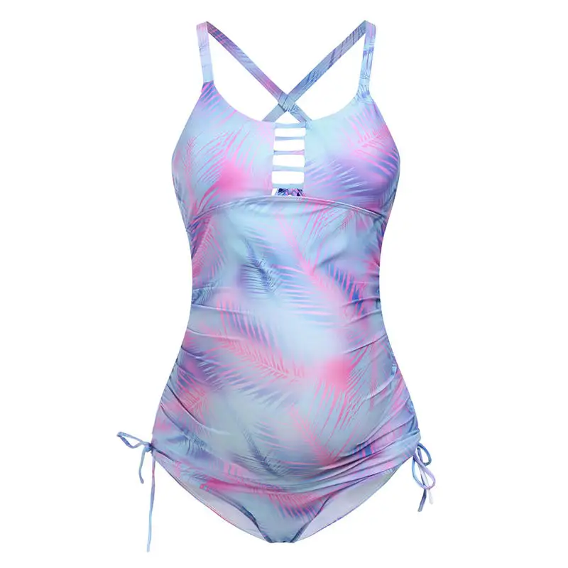 2019 Women Maternity Tube Top Print Bikini Swimwear Swimsuit Bathing Suit Beachwear Womens Swimsuits One Piece Swimsuit C9% (2)