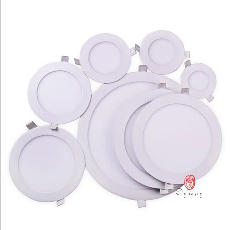 

5Pcs/Lot Slim LED Panel Lights AC85-265V Super Bright Round Downlight 3/4/6/9W LED Ceiling Recessed Conceal Kitchen Bathroom