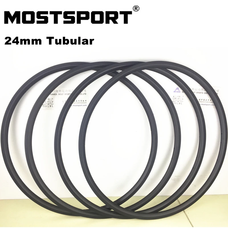 

700C Road 24mm Tubular Carbon Rims 23mm High Tg Braking Track Super Light Weight 280g