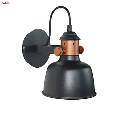 IWHD Black White Modern LED Wall Light Fixtures Home Indoor Lighting Iron Vintage Nordic Wall Lamp Beside Arandelas Luminaire