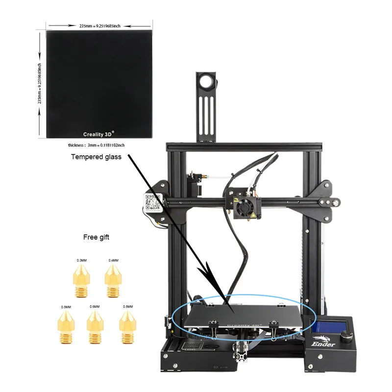 Creality 3D Ender-3/Ender-3X 3D مجموعة الطابعة الإطار المعدني طباعة حجم 220*220*250 مللي متر 3D طابعة DIY كيت مع خمسة الفوهات