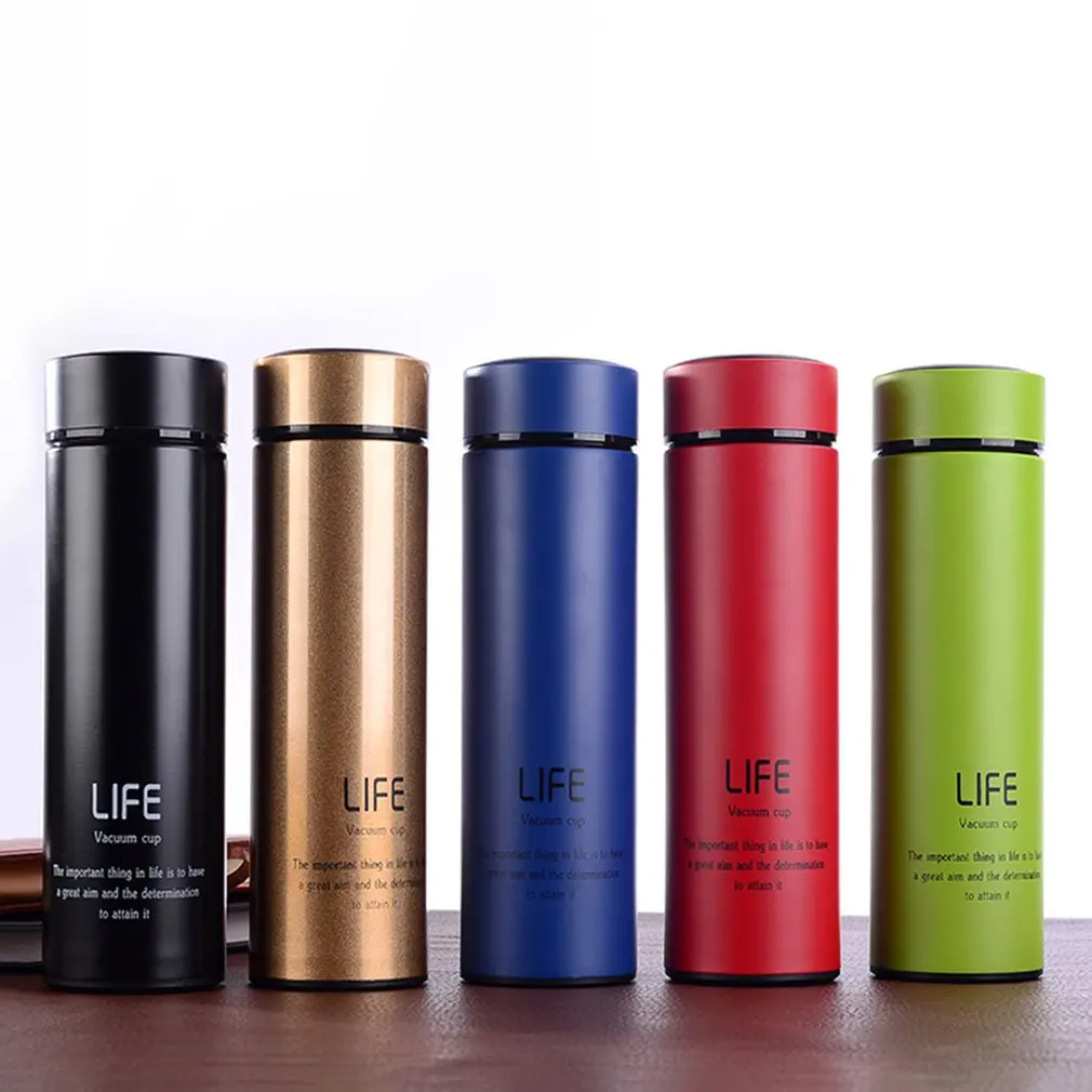 

500ml Capacity Stainless Steel Vacuum Flasks Thermal Mug Coffee Tea Insulated Water Bottle Leak-proof For Business Office Gift