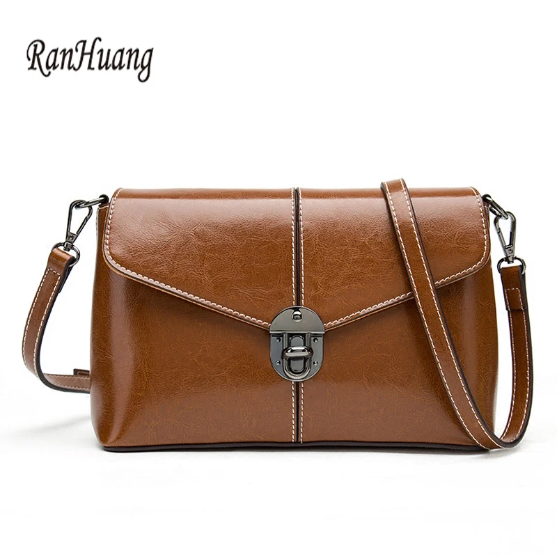 

RanHuang Women Luxury Crossbody Bags Lock Design Fashion Shoulder Bags Top Quality Split Leather Messenger Bags Small Handbags