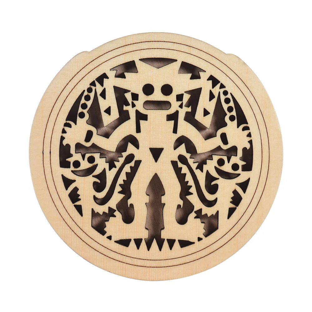 

Wooden Guitar Soundhole Sound Hole Cover Block Feedback Buffer Spruce Wood for EQ Acoustic Folk Guitars