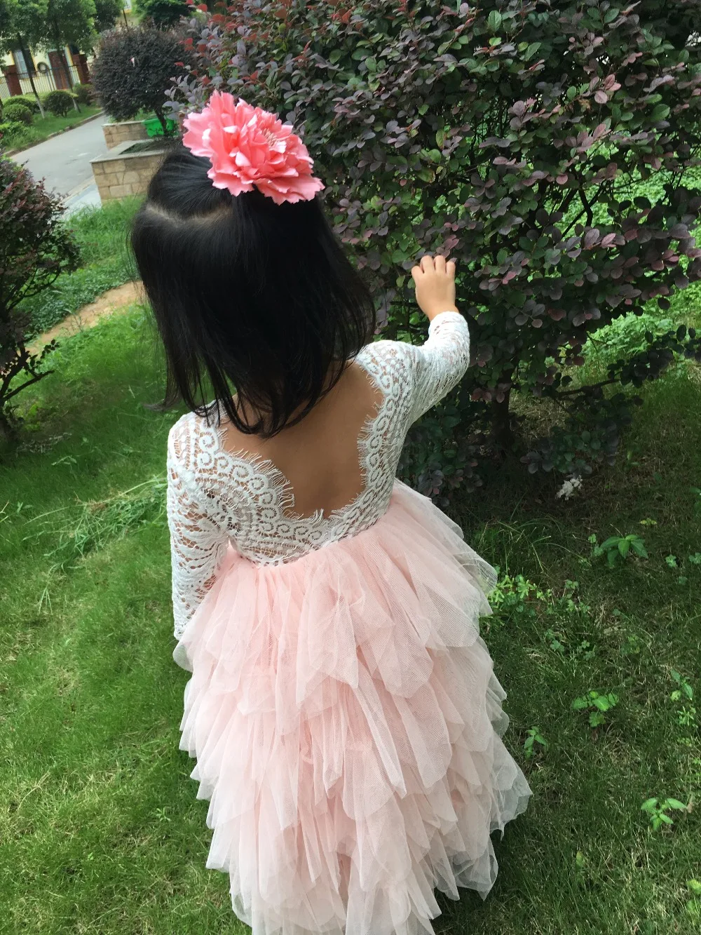 Роскошные для маленьких девочек Макси длинное платье Элегантное детское кружевное платье-пачка платье с открытой спиной усталости принцессы платье для свадьбы с цветочным рисунком для девочек, 1-10Yrs