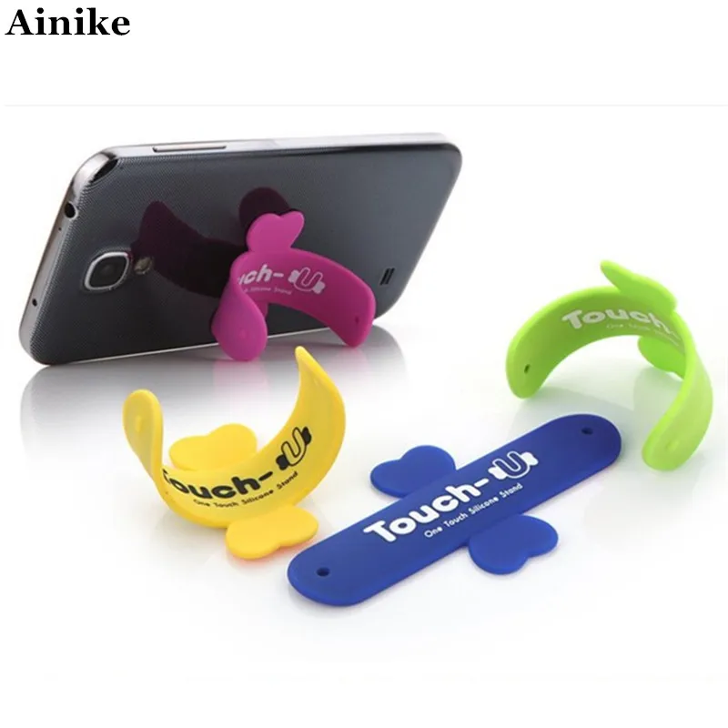 

Ainike 10pcs/Set Cartoon Universal Mobile Phones Finger Holder Patting Circle Silicone Stand Stent For iPhone Tablet Cell Phone