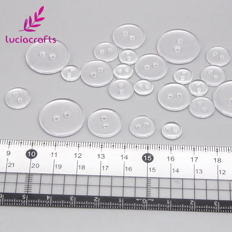 Lucia Crafts 9/12.5/15/20mm Transparent Resin Buttons DIY Shirt Button Garment Sewing  Accessories E0410 2