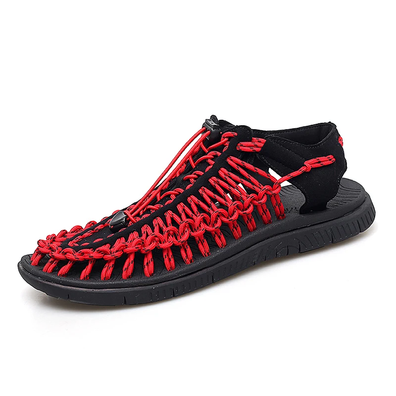 

Men Beach Sandals Summer Outdoor Man Casual Shoe Fashion Slippers Flat Red Gray Comfortable Male Water Walking Sneakers