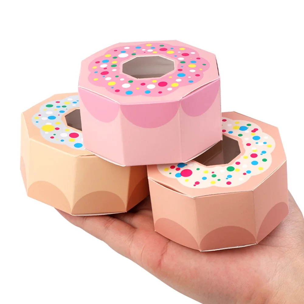 OurWarm 10 шт шестигранные пончики вечерние бумажные коробки конфет для душа ребенка подарочные коробки пончик тематическая вечеринка на день рождения украшения для детей