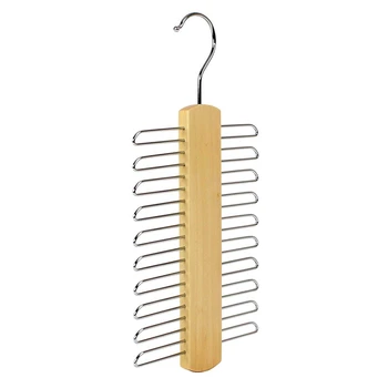 

Store 20 Bar Wooden Tie Hanger - Scarfs & Belt Rack Organiser