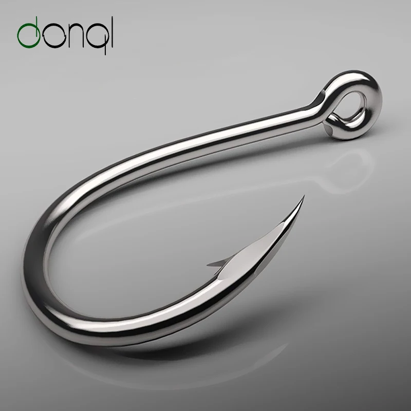 DONQL 50 قطعة الصيد السنانير مجموعة الشائكة واحدة دائرة الكارب هوك عالية الكربون الصلب البحر Fishinhook يطير الصيد الاكسسوارات تعالج