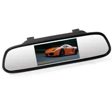 5 inch Color TFT LCD Screen Anti-glaring Glasses Car Rear View Mirror Monitor PAL / NTSC System 2 AV input ports Auto Switching