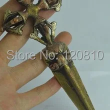 Китай Коллекционирование Старый Оформлен Ручная Тибет Медь Рисунок Экзорцизм Магия Статуя