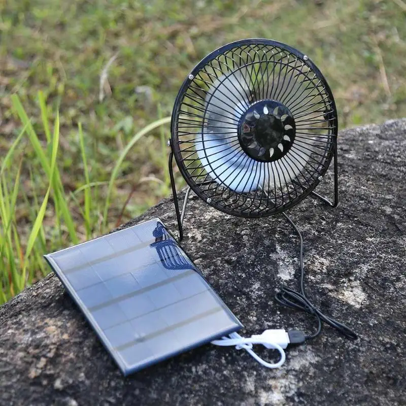 Alloet 6 дюймов мини вентилятор охлаждения воздуха вентилятор на солнечных батареях USB мини Кондиционер Вентилятор солнечной панели Вентилятор охлаждения микро вентилятор