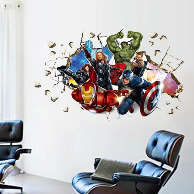 Avengers Logo Wall Art Kids Bedroom Vinyl Wall Decor