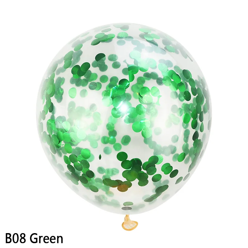 5 шт./лот, 12 дюймов, конфетти, воздушные шары, прозрачные, вечерние, для свадебной вечеринки, украшения, для детей, для дня рождения, для вечеринок, воздушные шары, игрушки - Цвет: B08 Green
