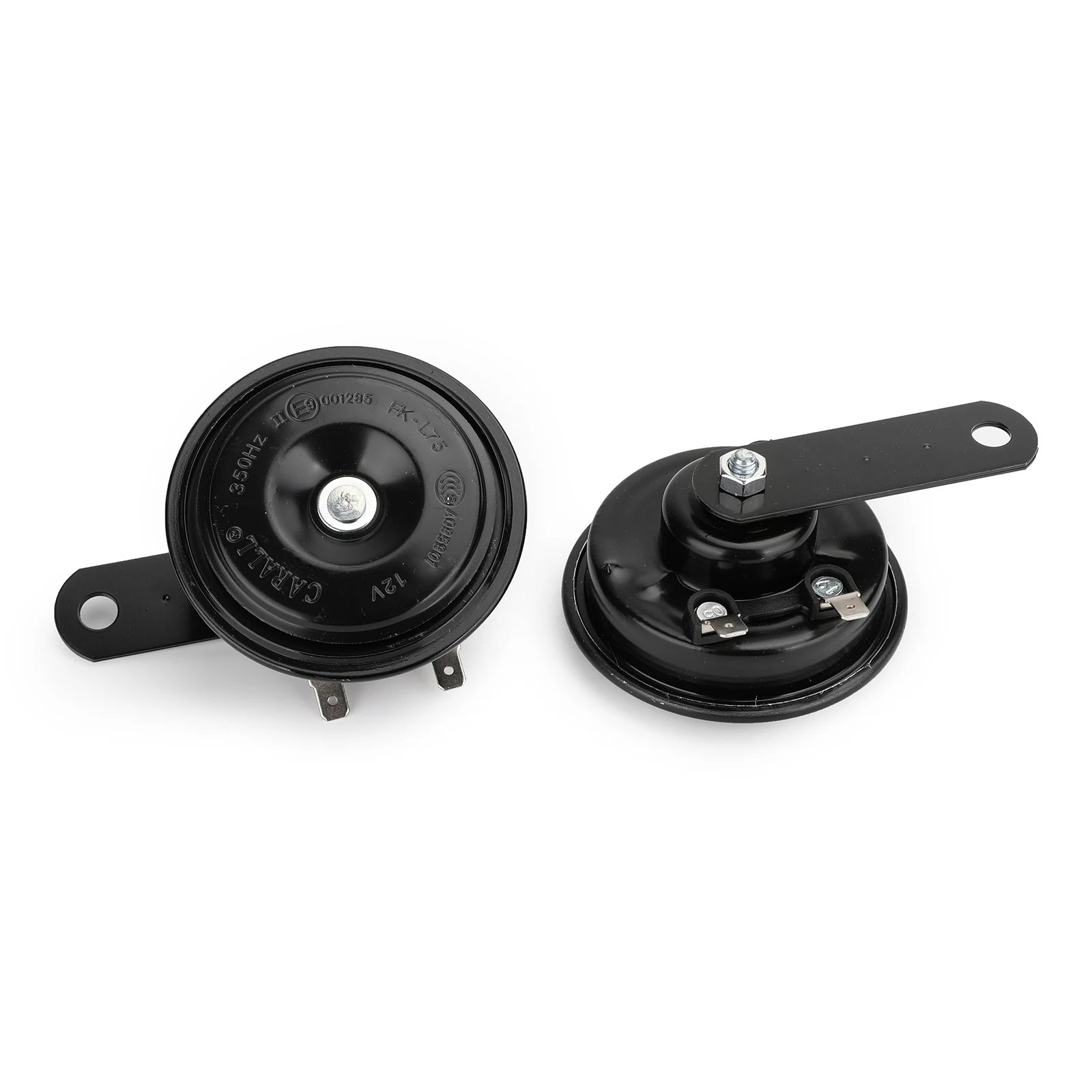 Areyourshop Universal Electric Loud Disc Car Horn Auto Speaker 75mm 105dB DC 12V Pair Black Mount Super Tone Loud Horn Car Parts