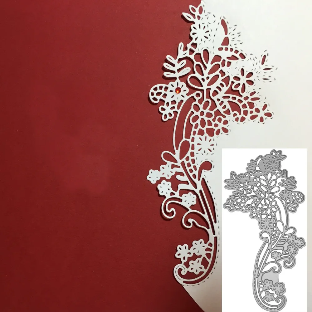 

Swovo Flower lace edge 2019 New Year Stitched Metal Cutting Dies DIY Scrapbooking Stamps Craft Embossing Making Stencil Dies Cut
