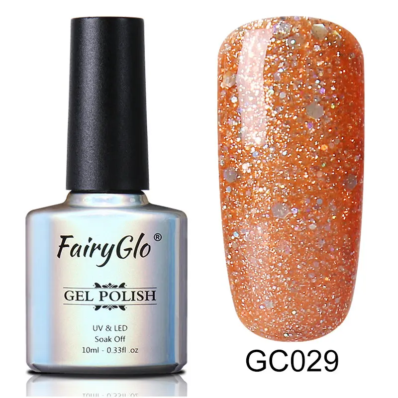 FairyGlo 10 мл УФ Блестящий Гель-лак для ногтей, блестящий Гель-лак, впитывающая полупостоянная краска, Гибридный Гель-лак Lucky Lak - Цвет: 029