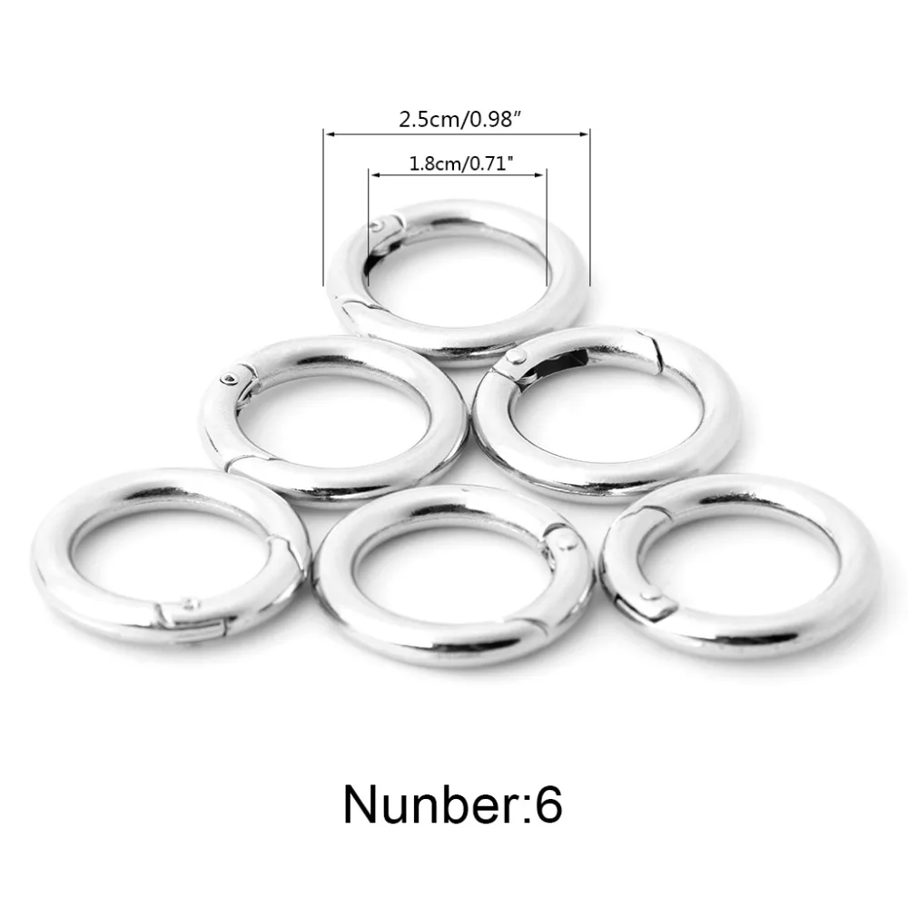 12pcs 28mm Circle Round Carabiner Spring Snap Clip Hook Keychain Hiking