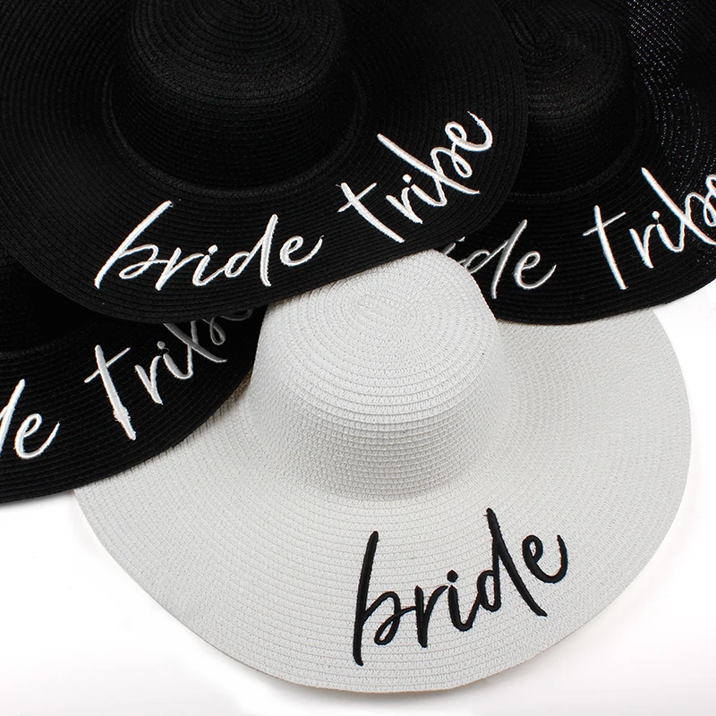 

2018 new Bride Tribe beach wedding floppy Mrs Sequin Sun Hats Just married Drunk in love Honeymoon bridal party gifts favors