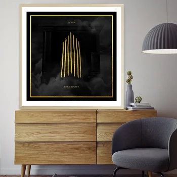 

J Cole Born Sinner Art Canvas Poster Music Album poster Wall Pictures for Living Room No Frame
