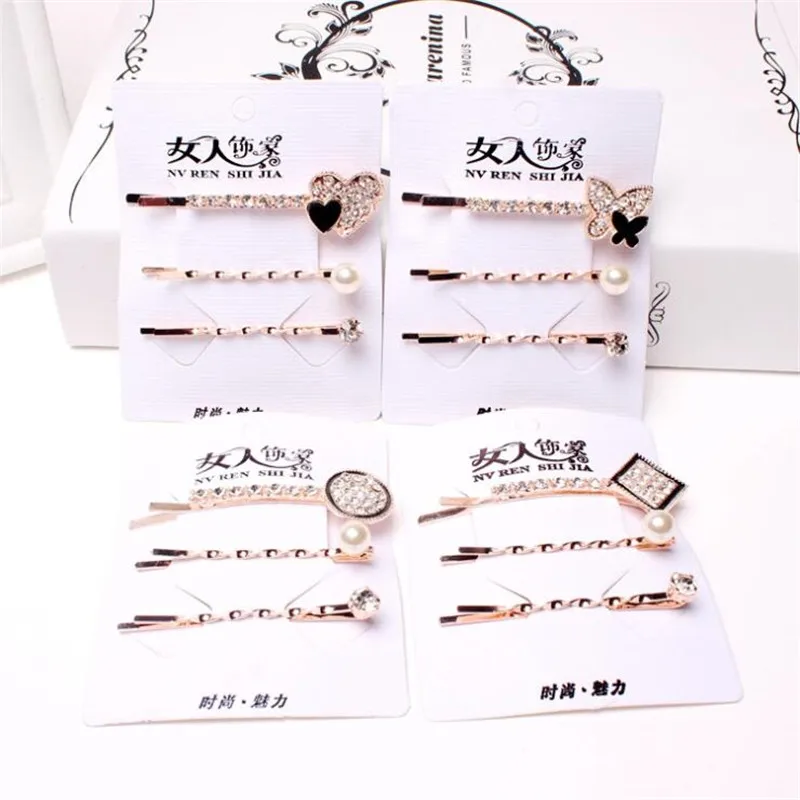 

Fashion Rhinestone Metal Barrette Women Girls Hair Clips Pins Hairpin Accessories For Women Hairgrip Hairclip Headdress Headwear
