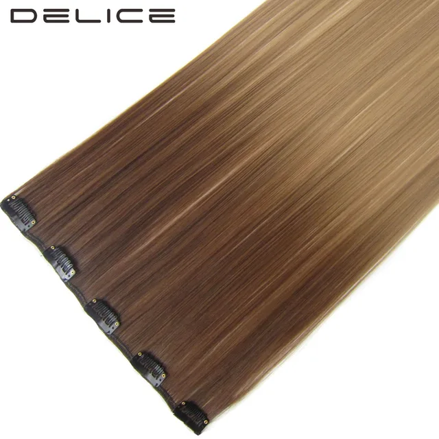Cheap DELICE 22inch Women's Clip In One Piece Long Straight Synthetic Ombre 5 Clips Hair Extensions, 50g/pc Cheap DELICE 22inch Women's Clip In One Piece Long Straight Synthetic Ombre 5 Clips Hair Extensions, 50g/pc