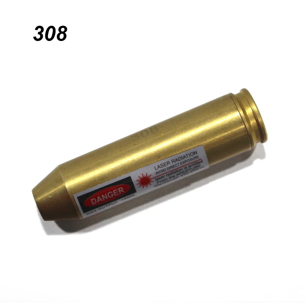 LUGER Red Dot лазер латунный Boresight 7,62x39 7,62x54 9 мм CAL.38 223REM 308 Картридж Диаметр Sighter для охотничьей винтовки - Цвет: 308