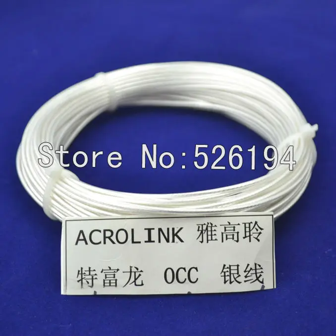 

Free shipping 100m Acrolink Silver Plated 6N OCC Signal Teflon Wire Cable 1.2mm2 Dia:1.9mm For DIY